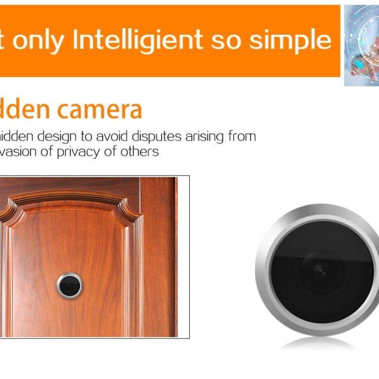 3 Screen 1.0Mp Security Camera With Door Peephole & Tf Card Support - Black-1915197553742319618