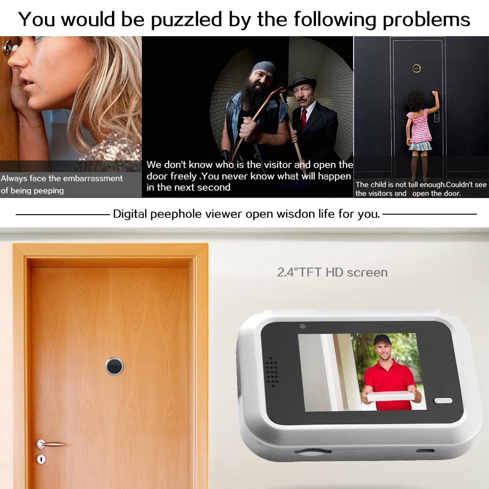 2.4 Screen 2.0Mp Security Camera With Tf Card Support - No Disturb Peephole Viewer-1915196598938374145