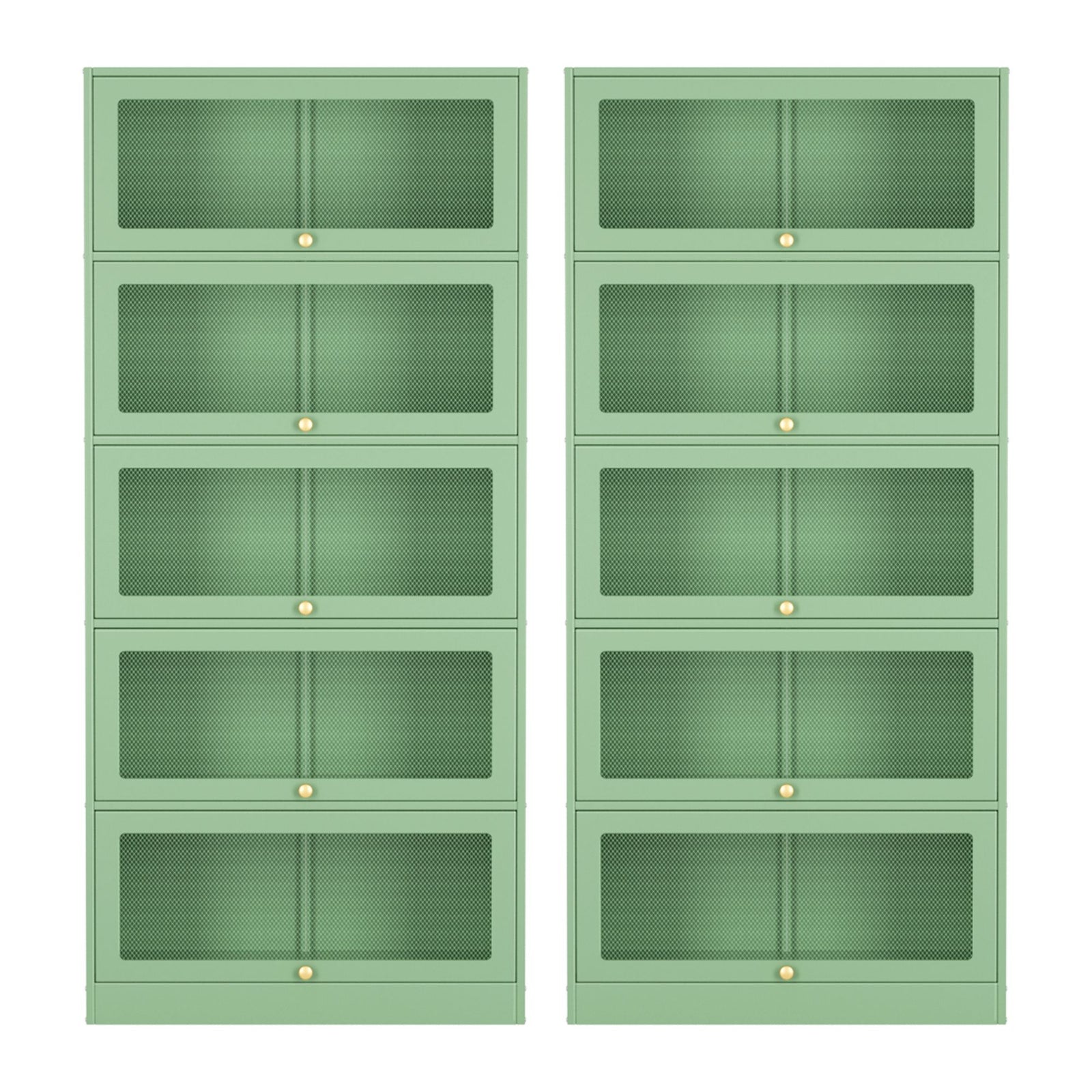 Artiss 2x Buffet Sideboard Cabinet Storage Cupboard Mesh Doors Metal ELIA Green
