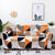 Anyhouz 3 Seater Sofa Cover Orange Geometric Style and Protection For Living Room Sofa Chair Elastic Stretchable Slipcover