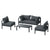 Gardeon 4 Seater Outdoor Sofa Set Aluminium Patio Furniture Setting 4PC Charcoal