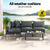 Gardeon 4 Seater Outdoor Sofa Set Aluminium Patio Furniture Setting 4PC Charcoal