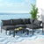 Gardeon 4 Seater Outdoor Sofa Set Aluminium Patio Furniture Setting 4PC Charcoal