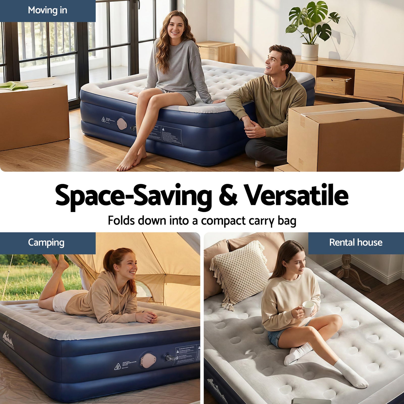 Weisshorn Air Mattress Queen Inflatable Bed 46cm Air bed Cube