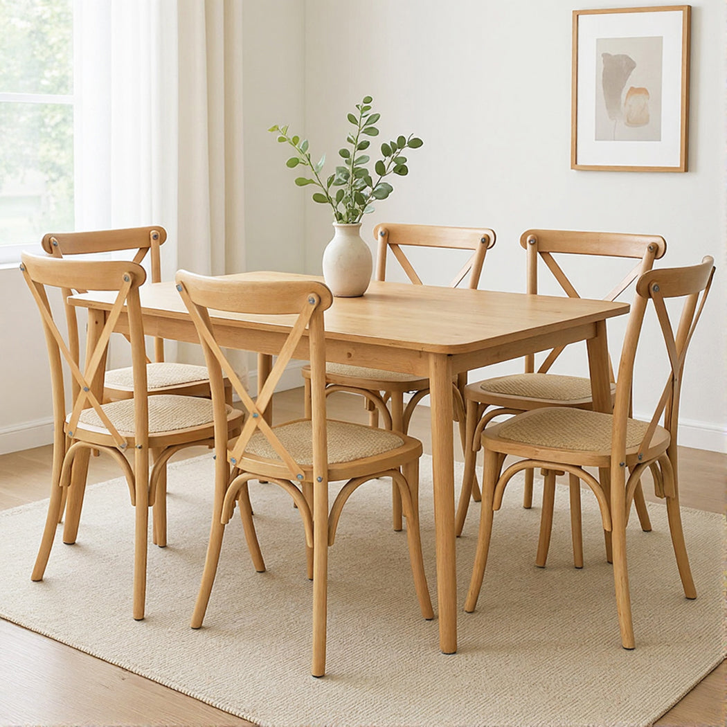 Levede 6X Dining Chairs Cross Back Chair-1973193559771320327