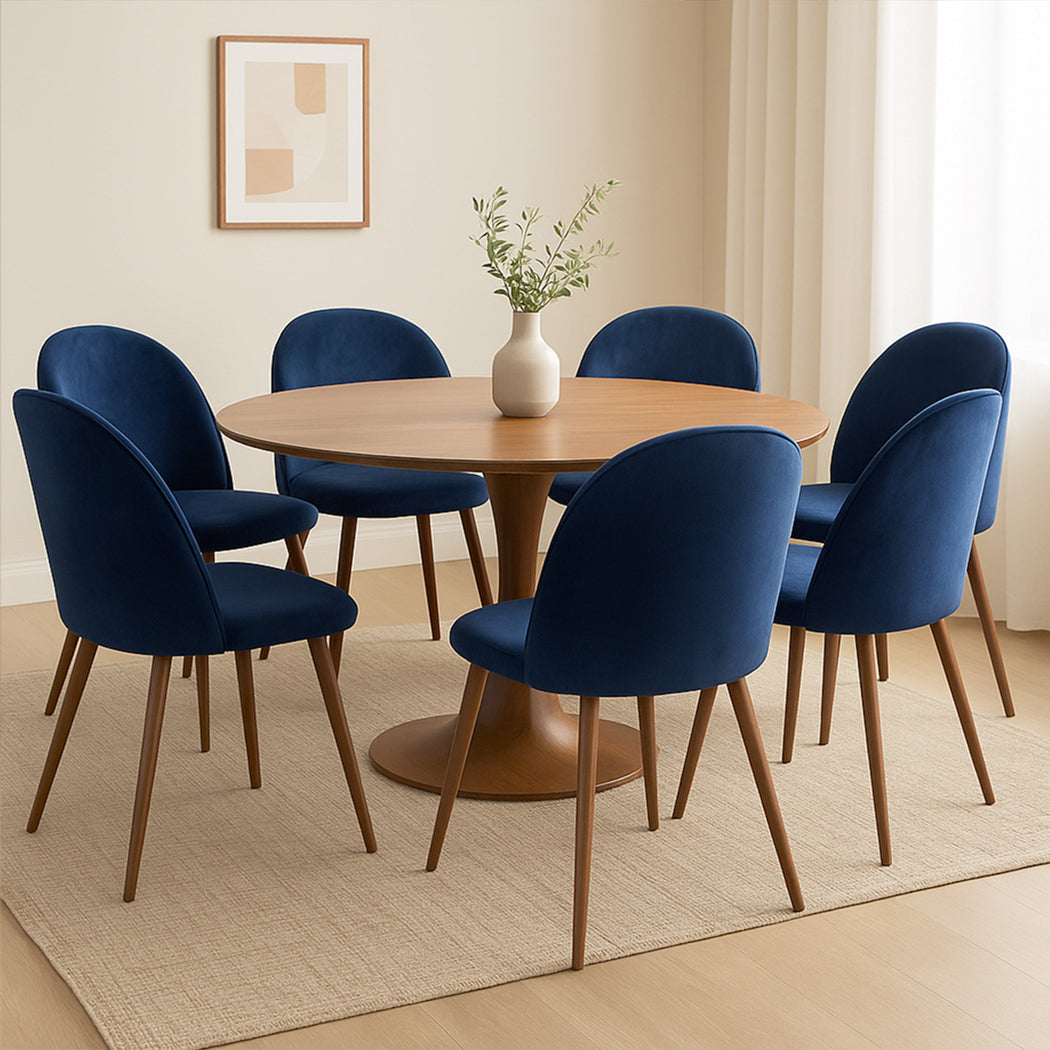 Levede 6x Dining Chairs Seat French Navy-1973193556076138503