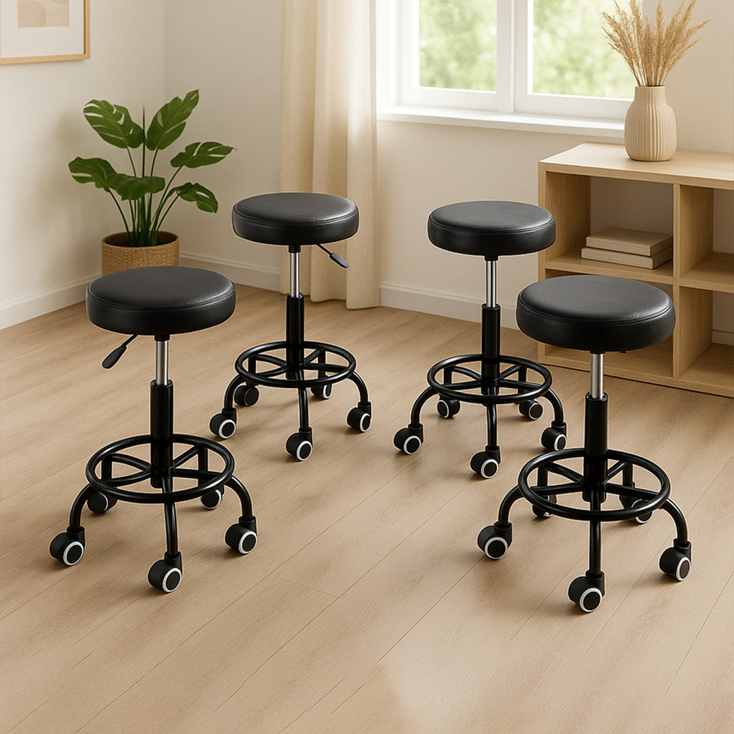 Levede 4x Salon Stool Swivel Bar Stools-1973193577974599687