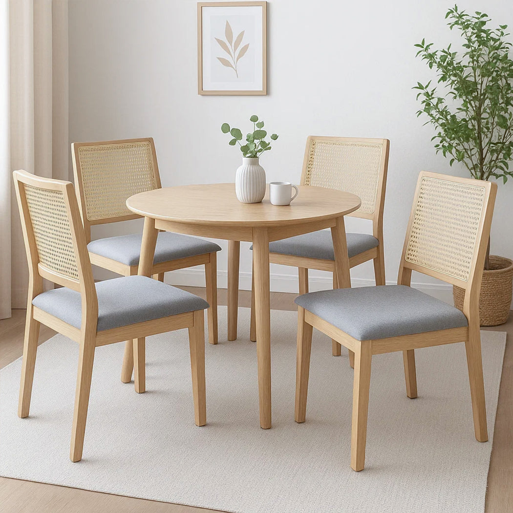 Levede 4X Cane Dining Chair Rattan Armless Seat-1973193569506299911
