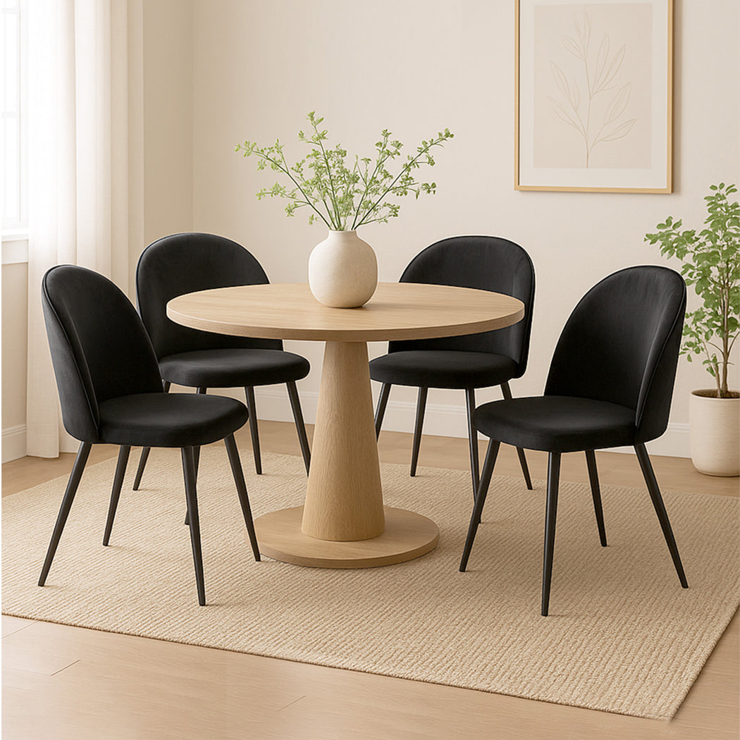 Levede 4x Dining Chairs Kitchen Cafe Black-1973193553958014983