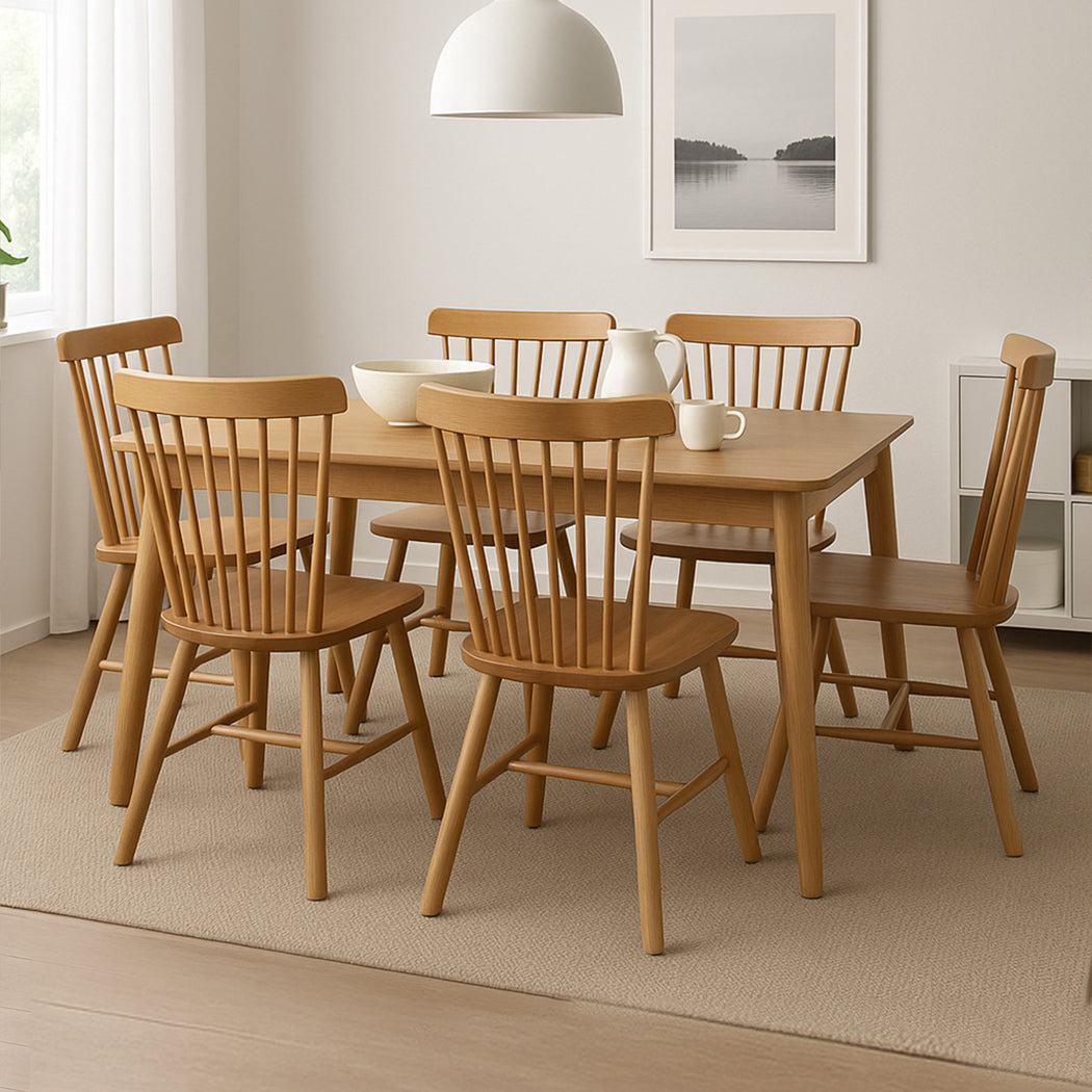 Levede 6x Dining Chairs Kitchen Windor Oak-1973193553576333319