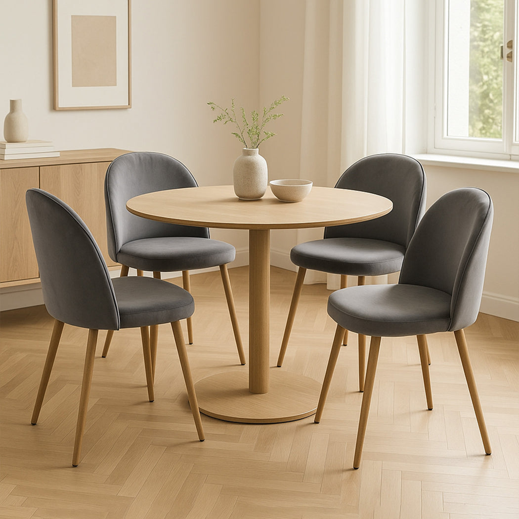Levede 4x Dining Chairs Seat French Grey-1973193554520051719