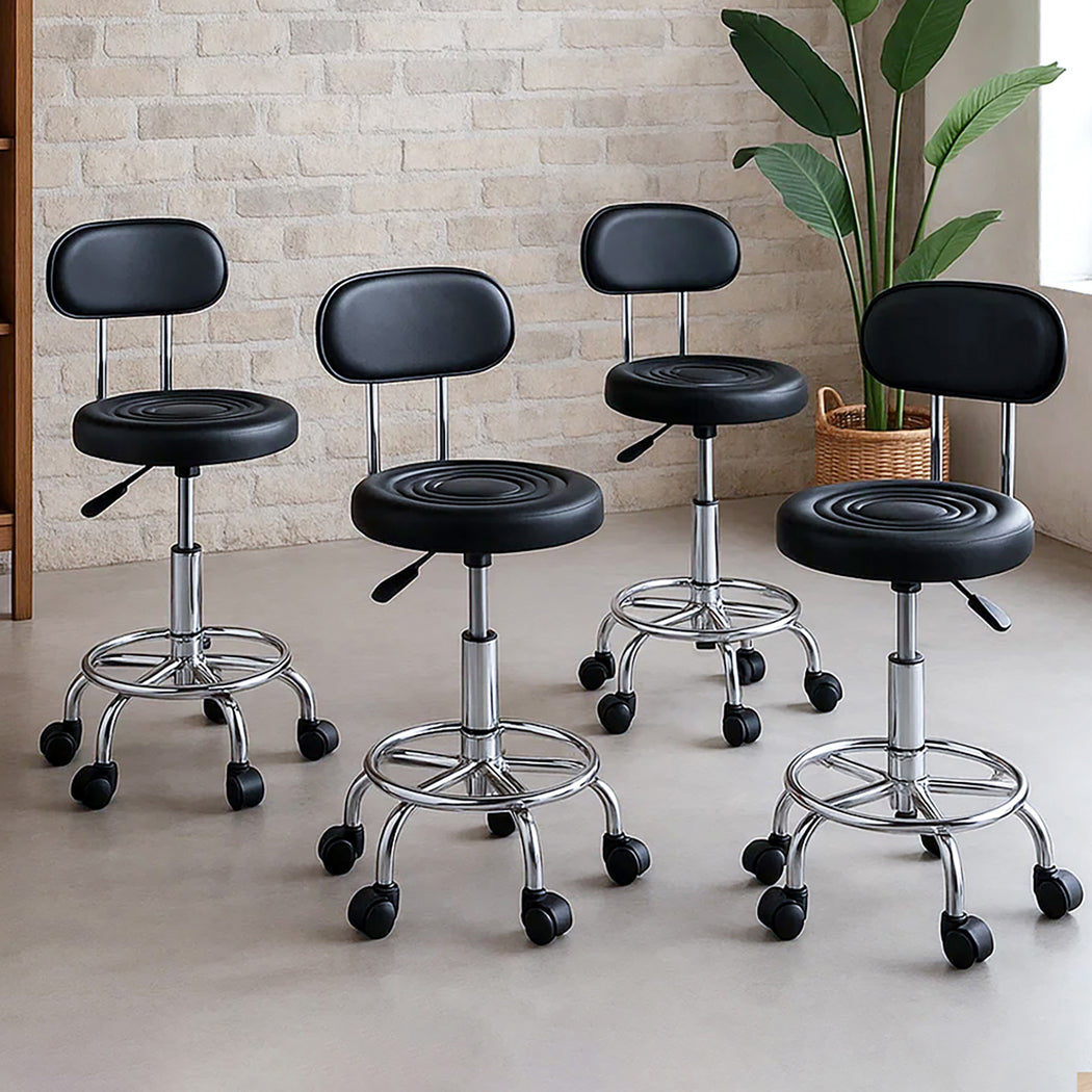 Levede 4x Salon Stool Swivel Bar Stools-1973194181484613639