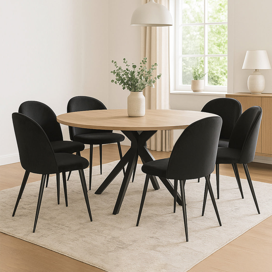 Levede 6x Dining Chairs Kitchen Cafe Black-1973193554142564359