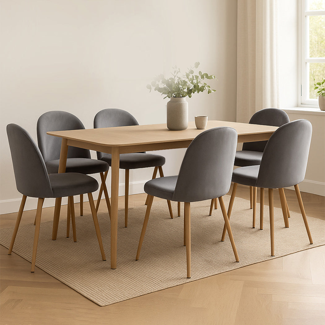 Levede 6x Dining Chairs Seat French Grey-1973193554717184007