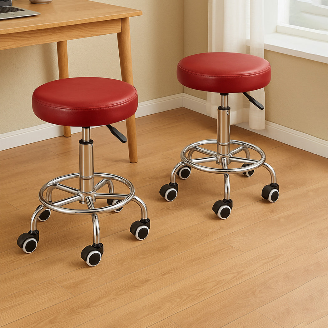 Levede 2x Salon Stool Swivel Barber Stools-1973193577404174343