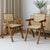 Levede 2x Walnut Wicker Armchair Dining Chair-1973193565291024391