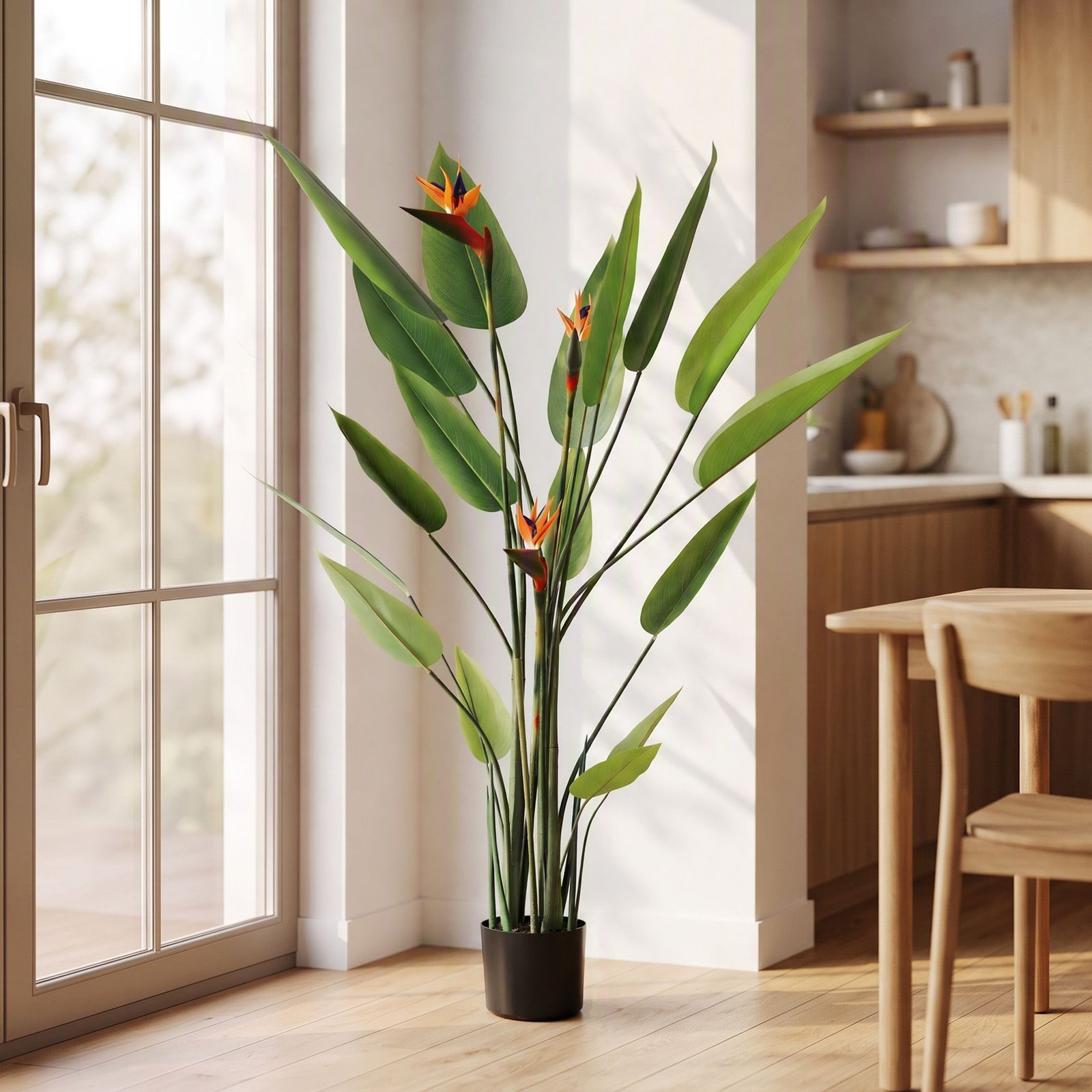 Artiss 150cm Artificial Bird of Paradise Plant with Flowers Realistic Leaves for Home Office Decor