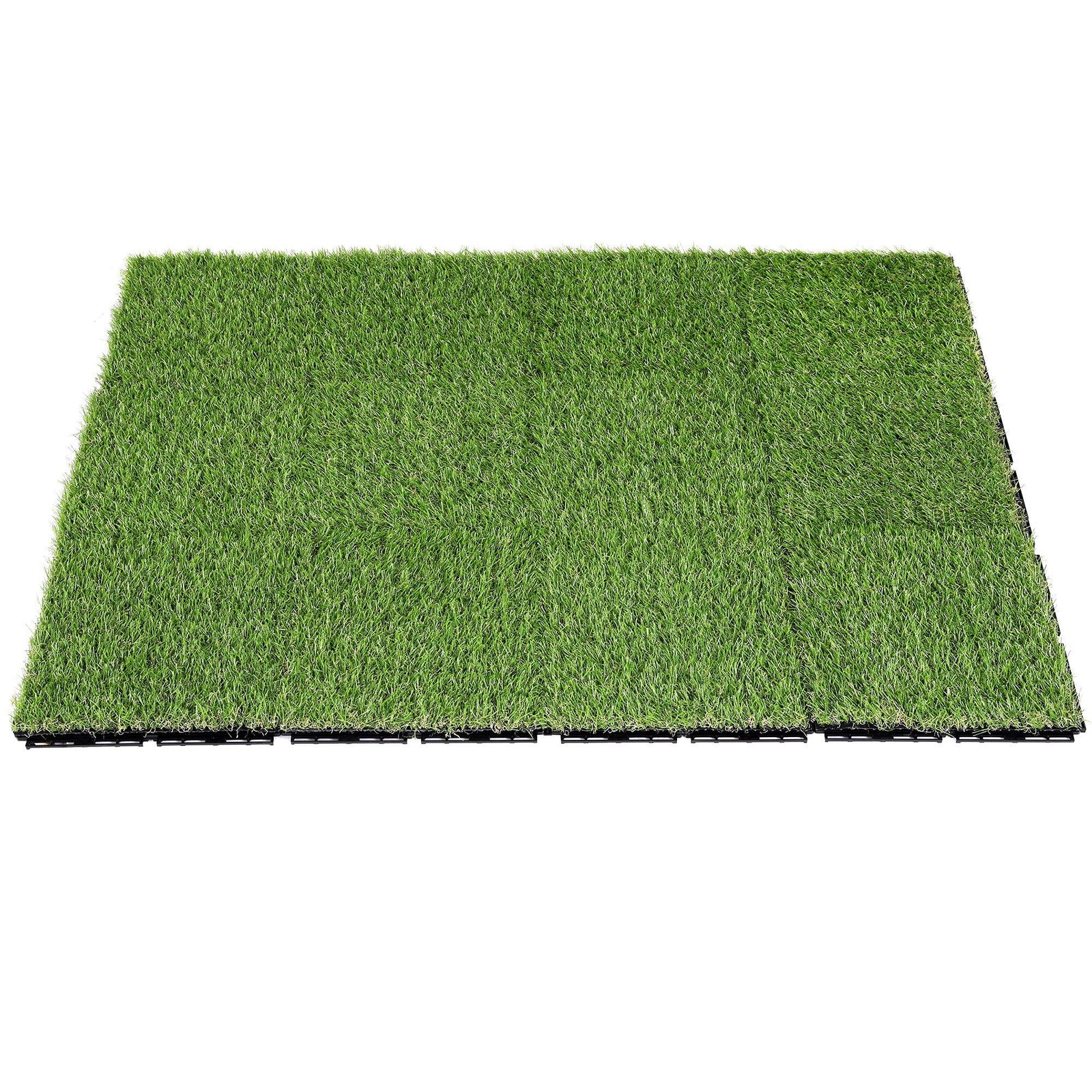 Prime Turf Artificial Grass Turf Tiles Interlocking Fake Grass Mat for Balcony Pet 12 Pack