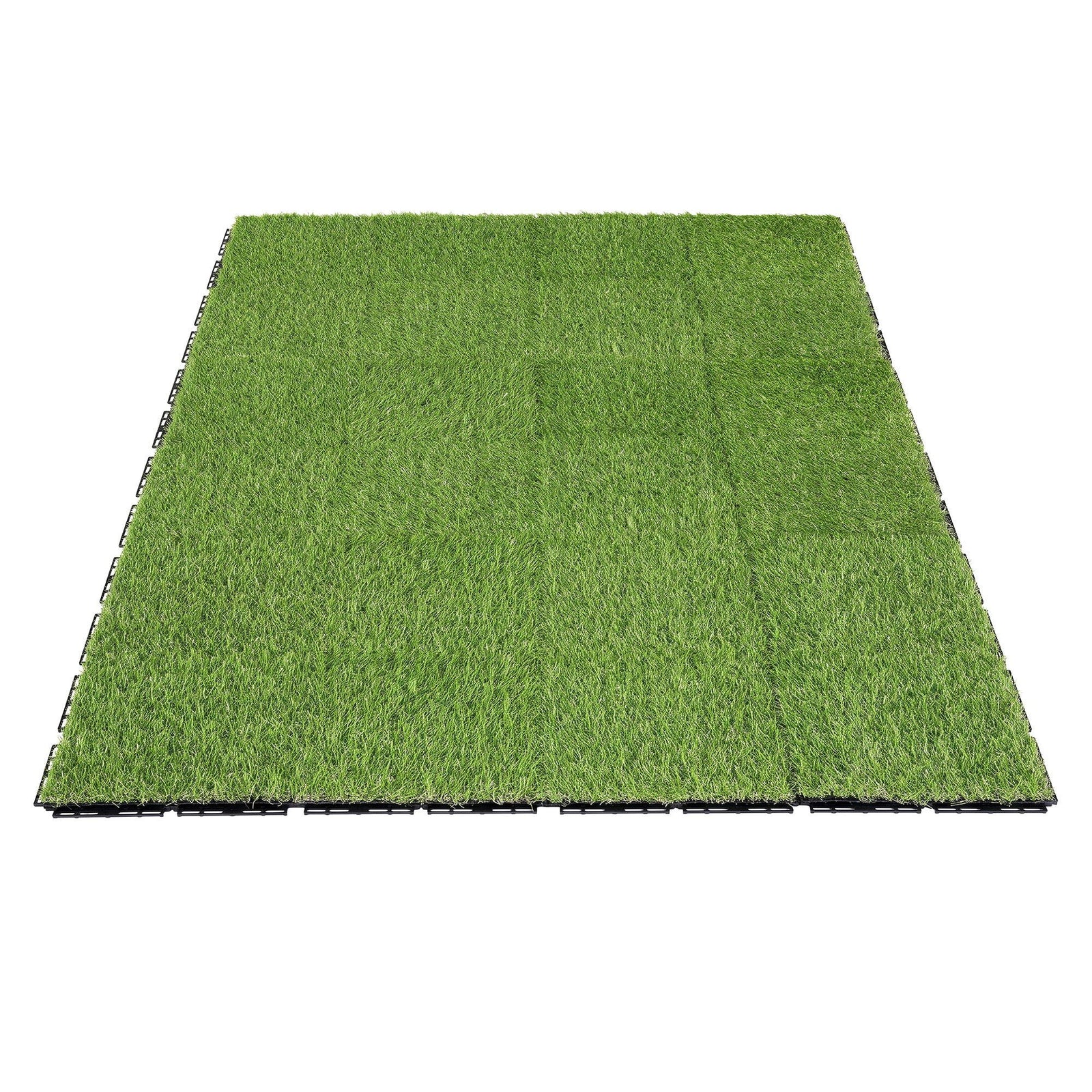 Prime Turf Artificial Grass Turf Tiles Interlocking Fake Grass Mat for Balcony Pet 24 Pack