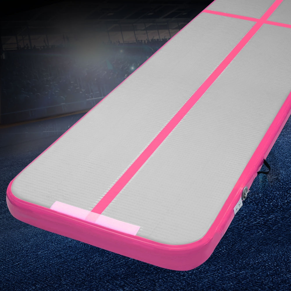 Everfit 4M Air Track Gymnastics Tumbling Exercise Cheerleading Mat Inflatable Pink