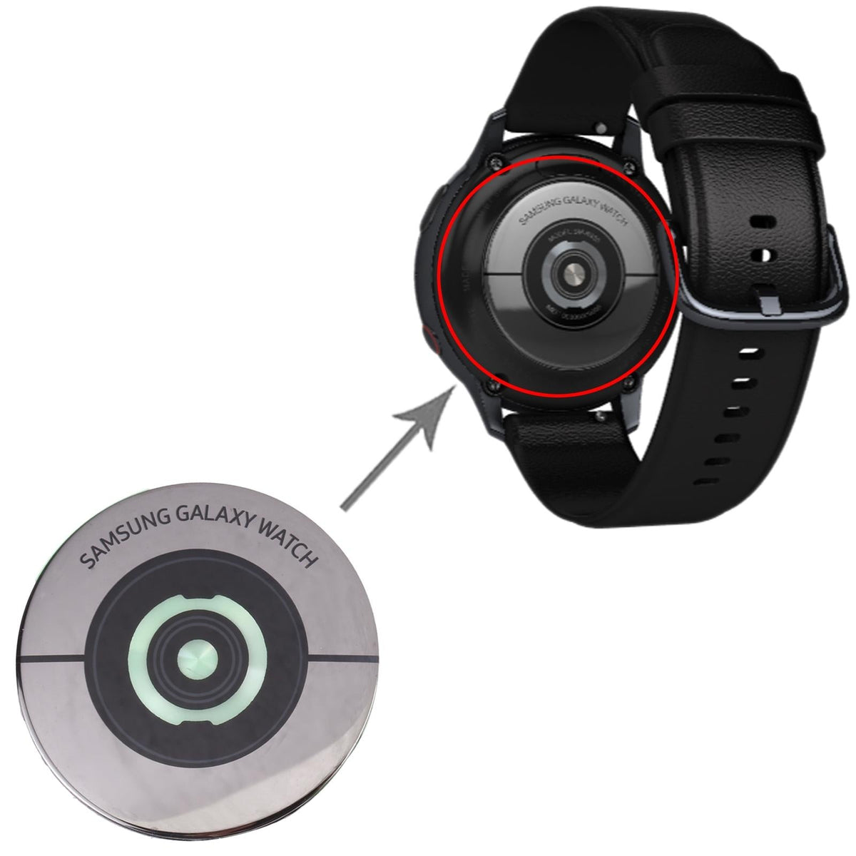 Galaxy Watch Active 2 Rear Glass Lens Cover - Black-1915197014807810051