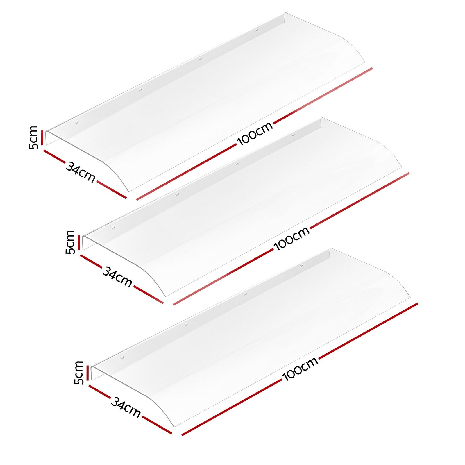Instahut Window Door Awning 0.4mx3m Transparent