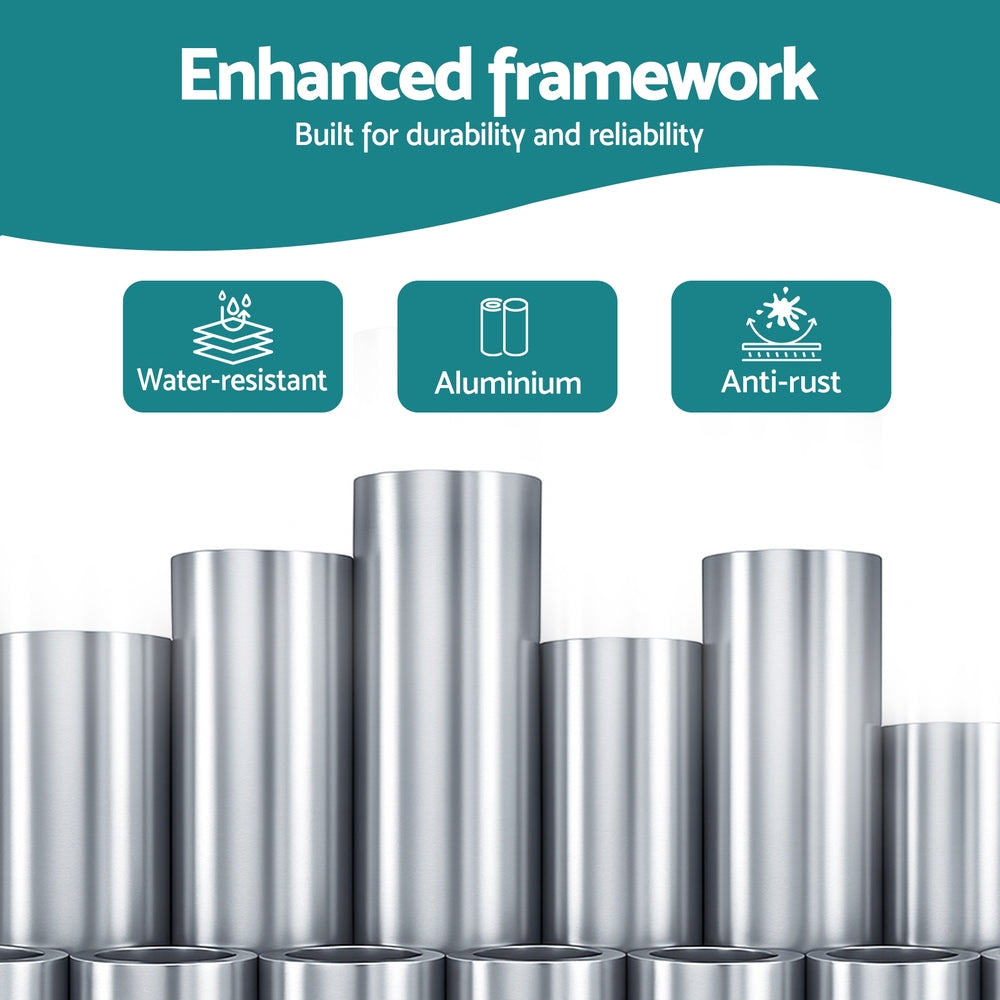 Instahut Retractable Folding Arm Awning Manual Sunshade 3.5M X 2.5M Grey