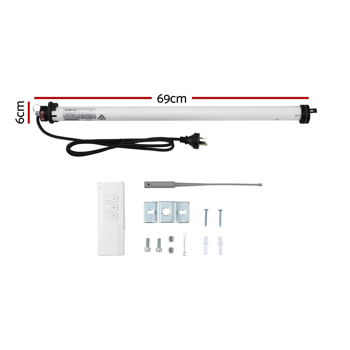Instahut Pivot Arm Awning Motor Replacement Kit With Remote Control