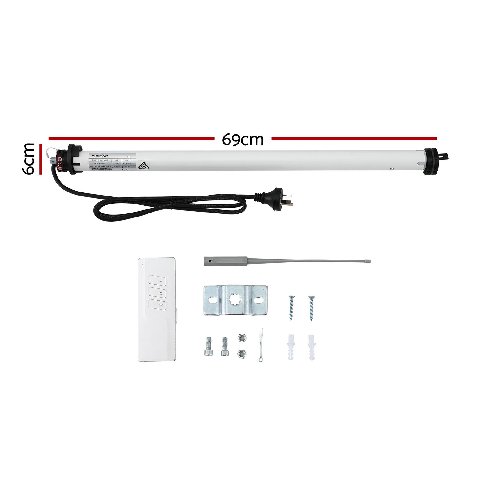 Instahut Pivot Arm Awning Motor Replacement Kit With Remote Control