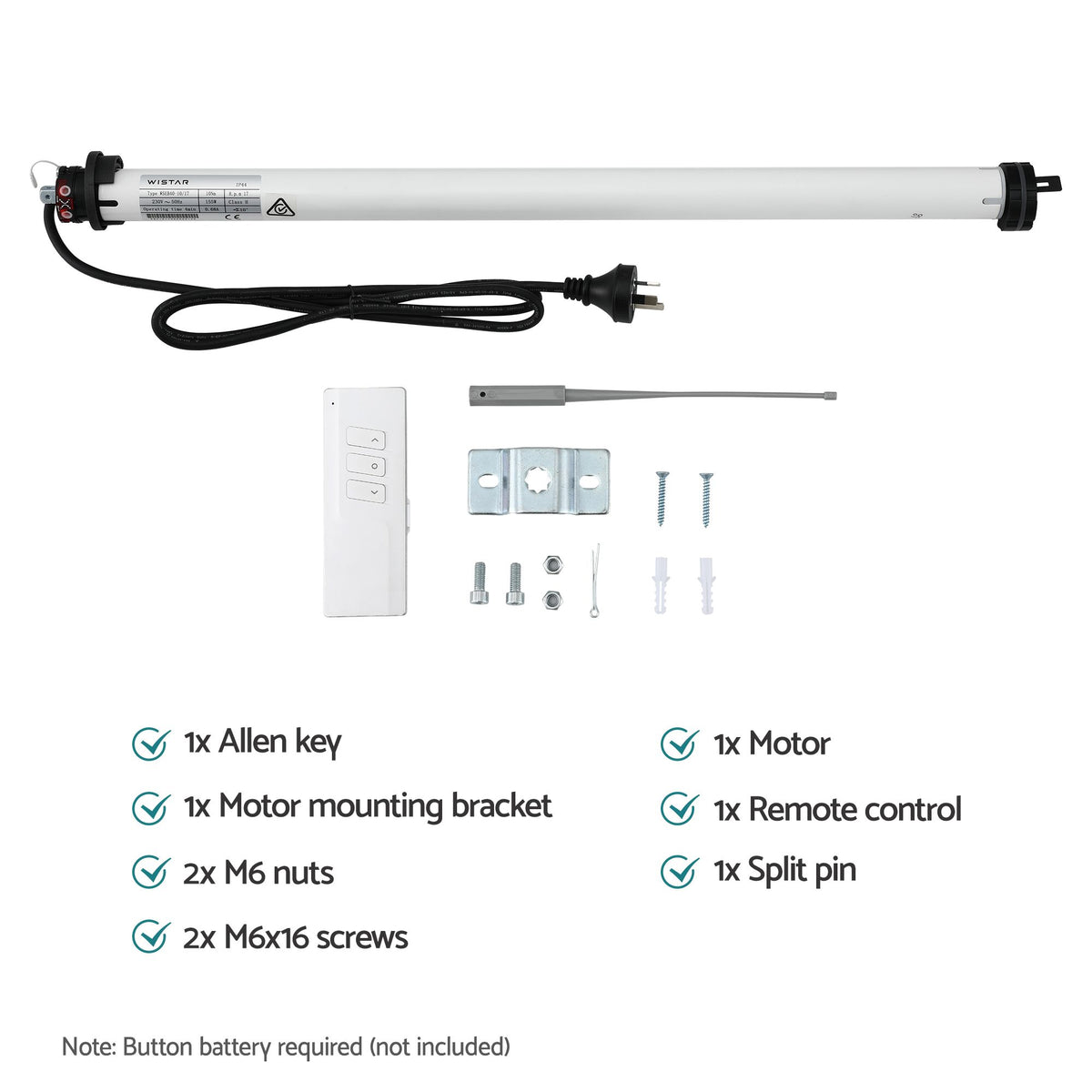 Instahut Pivot Arm Awning Motor Replacement Kit With Remote Control