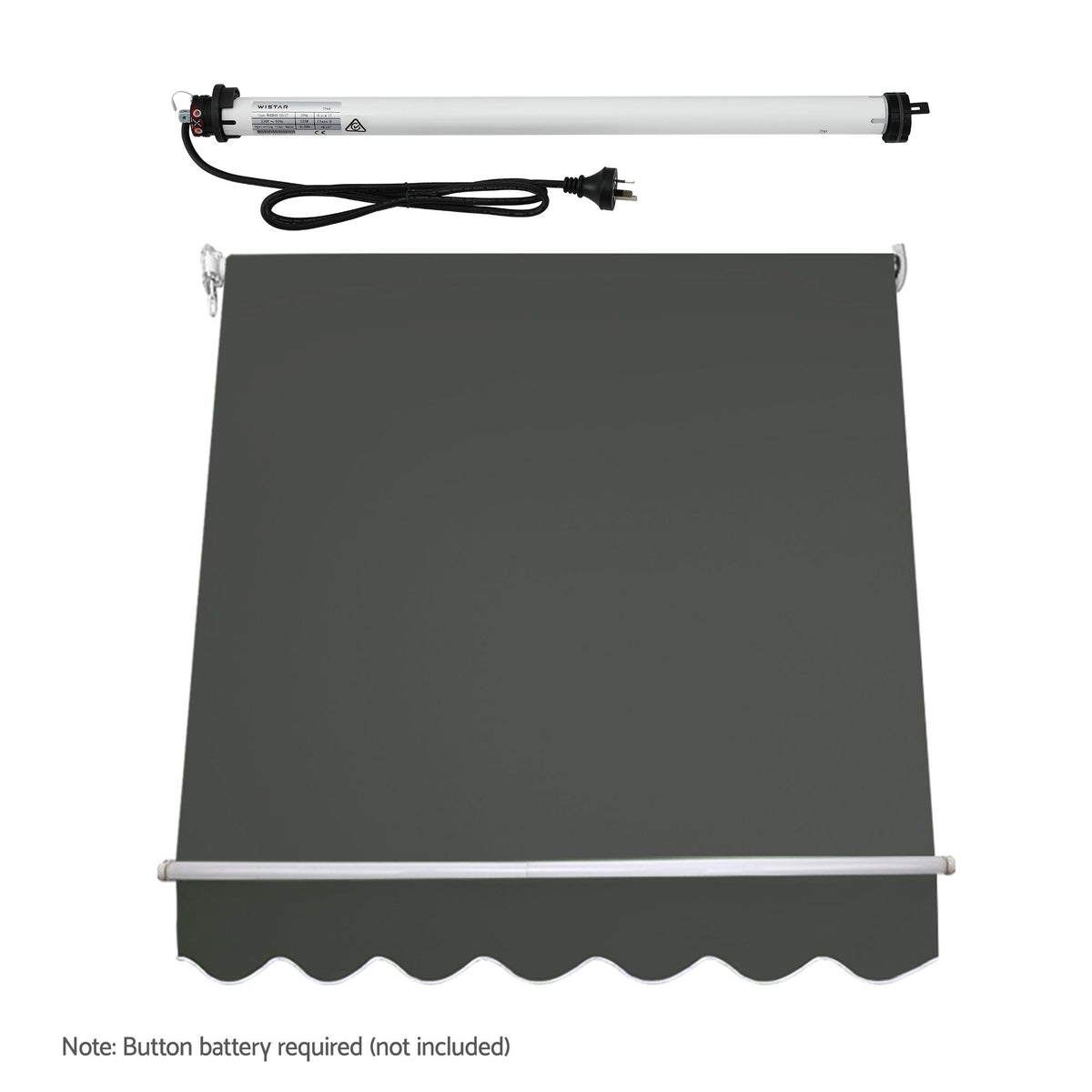 Instahut Motorised Pivot Arm Awning Window Sun Shade 1.5 X 2.1M Grey