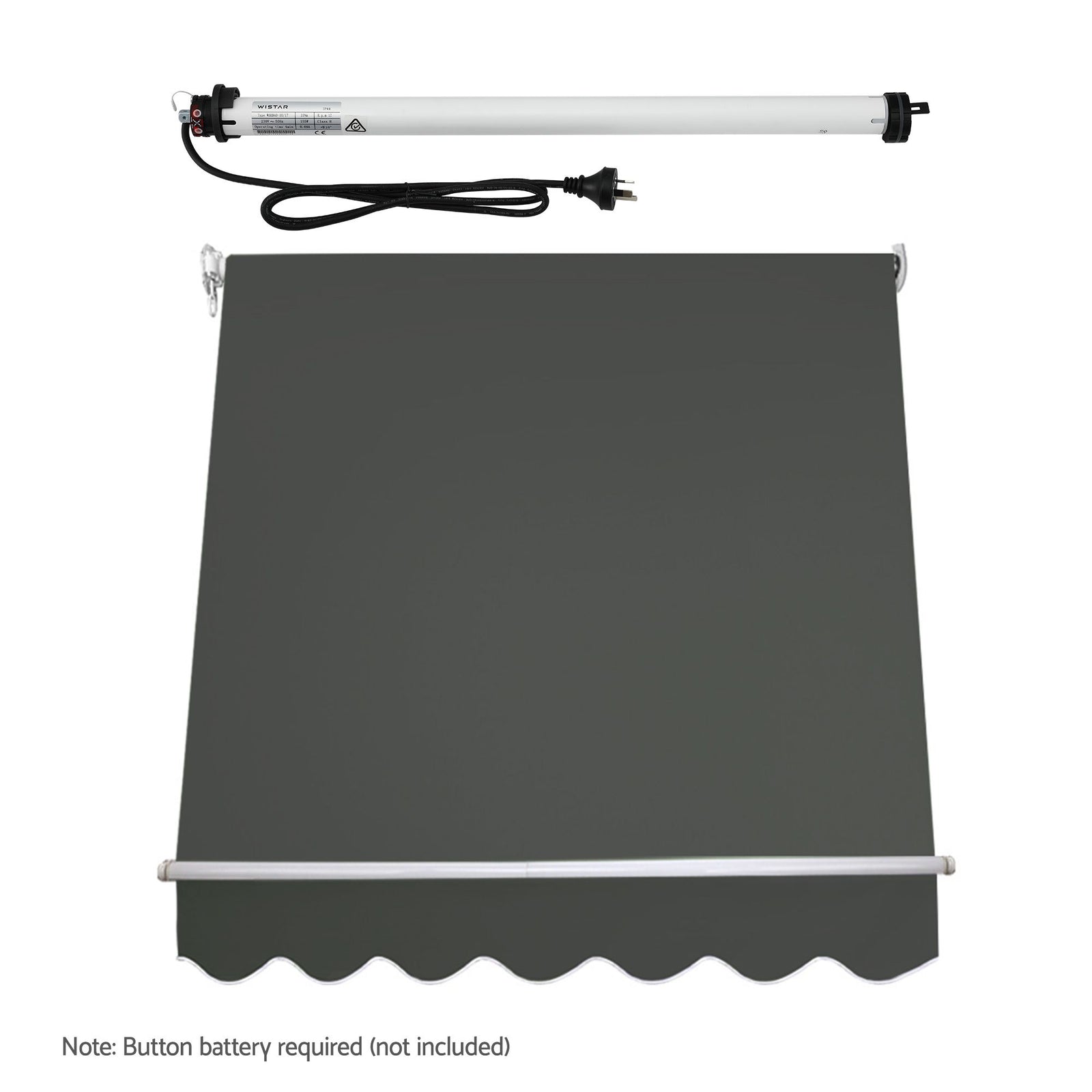 Instahut Motorised Pivot Arm Awning Window Sun Shade 1.5 X 2.1M Grey