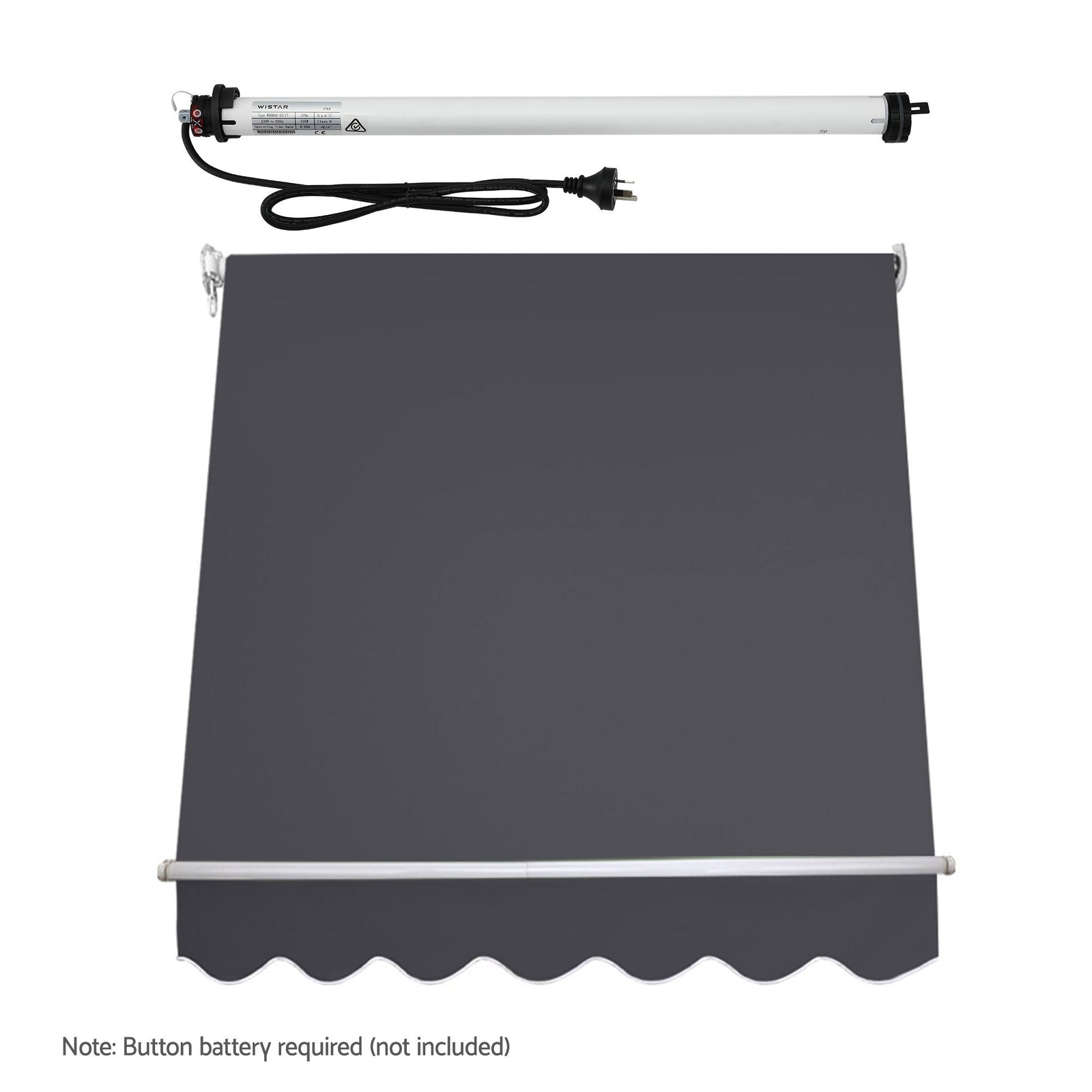 Instahut Motorised Pivot Arm Awning Window Sun Shade 1.8 X 2.1M Grey