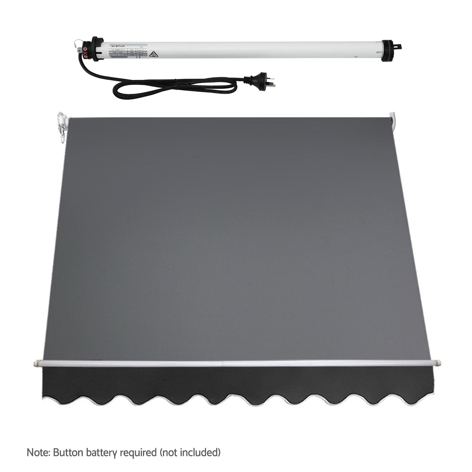 Instahut Motorised Pivot Arm Awning Window Sun Shade 2.4 X 2.1M Grey