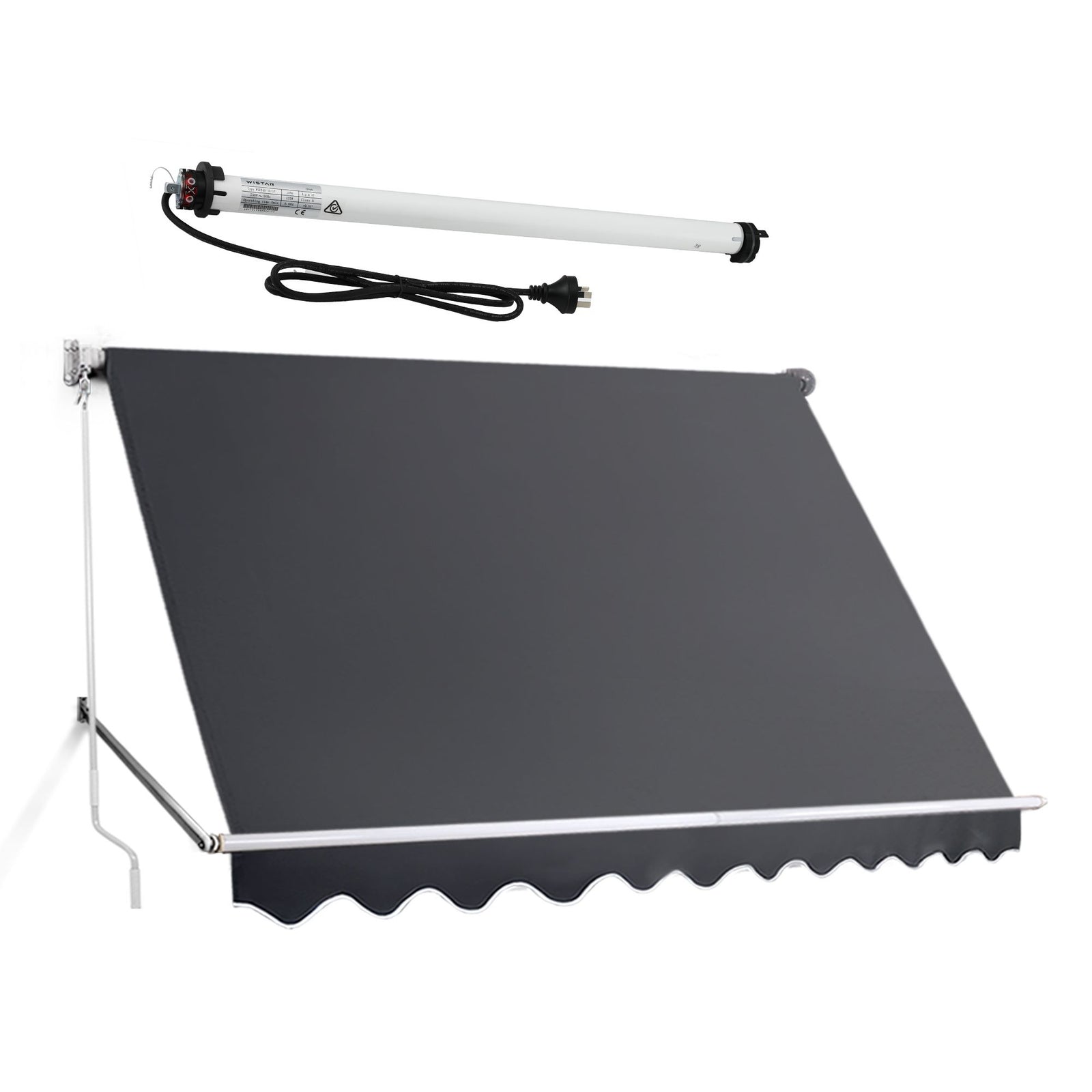 Instahut Motorised Pivot Arm Awning Window Sun Shade 2.8 X 2.1M Grey