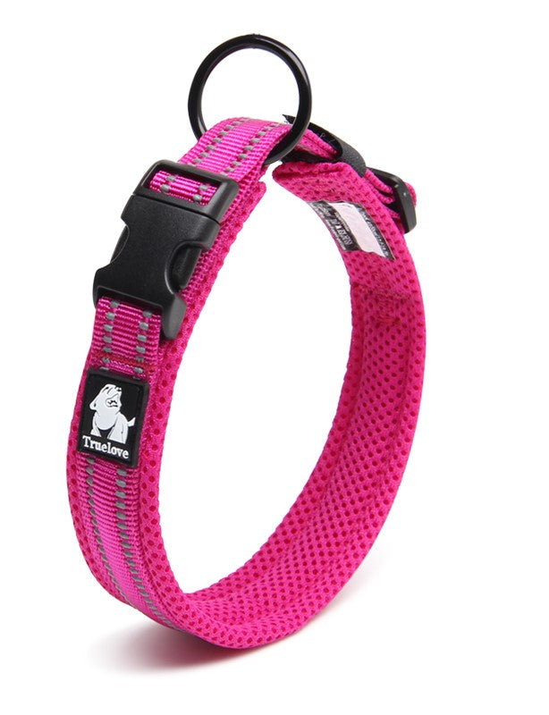 True Love Heavy Duty Reflective Dog Collar - Pink, S-1962324881039298560