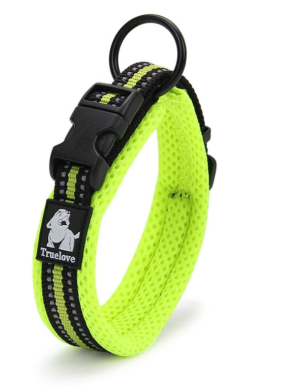 True Love Heavy Duty Reflective Dog Collar - Yellow, L-1962324878178783234
