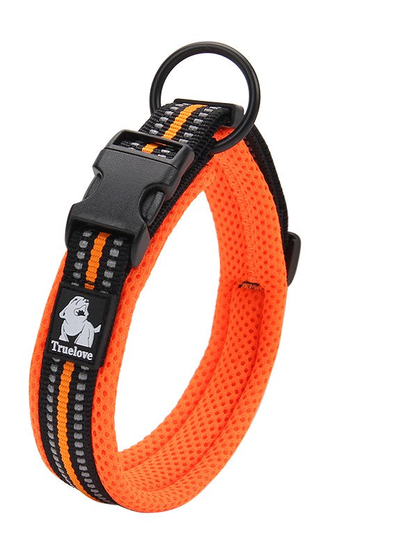 True Love Heavy Duty Reflective Dog Collar - Orange, M-1962324876450729986