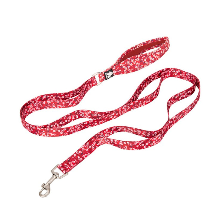 True Love Floral Multi Handle Dog Lead - Red, S-1962324893563490305