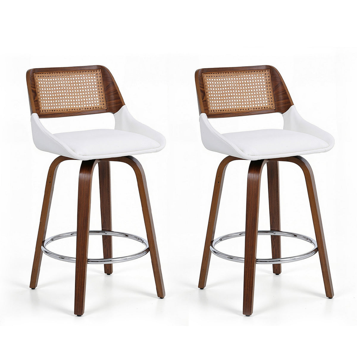 Artiss Wooden Bar Stools Set of 2 Swivel Kitchen Counter Stool Chair 60cm Seat Height