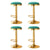 4x Artiss Bar Stools Kitchen Dining Chairs Velvet Padded Stool Green