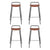 4x Artiss Bar Stools Kitchen Counter Dining Chair Metal Brown