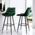 Artiss 4x Bar Stools Velvet Chairs Green