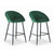 Artiss 2x Bar Stools Kitchen Dining Chair Counter Stool Tub Velvet Metal Green
