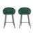 Artiss 2x Bar Stools Kitchen Dining Chair Counter Stool Tub Velvet Metal Green