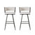 Artiss 2x Bar Stools Kitchen Dining Chair Counter Stool Woven Velvet Metal Ivory