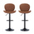 Artiss 2x Bar Stools Kitchen Swivel Gas Lift Counter Chair Shell Leather Brown