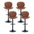 Artiss 4x Bar Stools Kitchen Swivel Gas Lift Counter Chair Shell Leather Brown