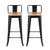Artiss 2x Bar Stools Kitchen Counter High Chair Dining Stackable Metal Black