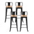 Artiss 4x Bar Stools Kitchen Counter High Chair Dining Stackable Metal Black